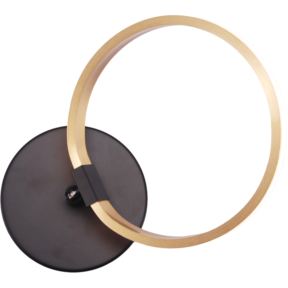 Happy Homewares Gold Ring LED Ceiling Light with Matte Black Base Image 3