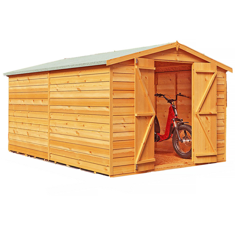 Shire 12 x 8ft Double Door Overlap Apex Wooden Shed Image 2