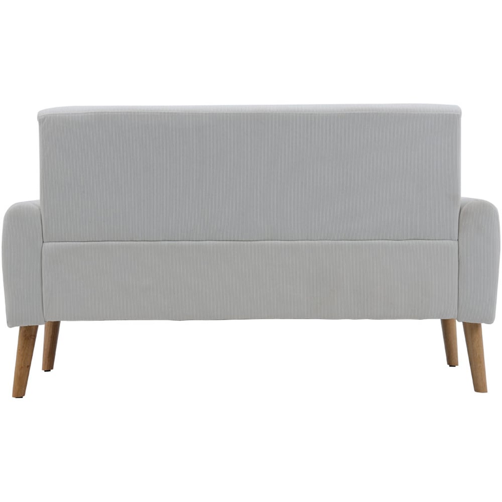 Living and Home 2 Seater White Corduroy Loveseat Sofa Image 3