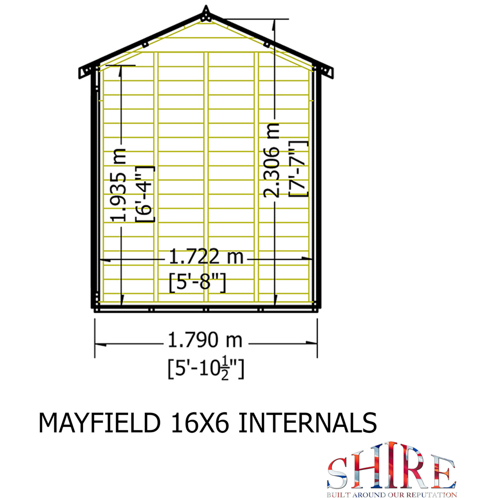 Shire Mayfield 16 x 6ft Double Door Traditional Summerhouse Image 8