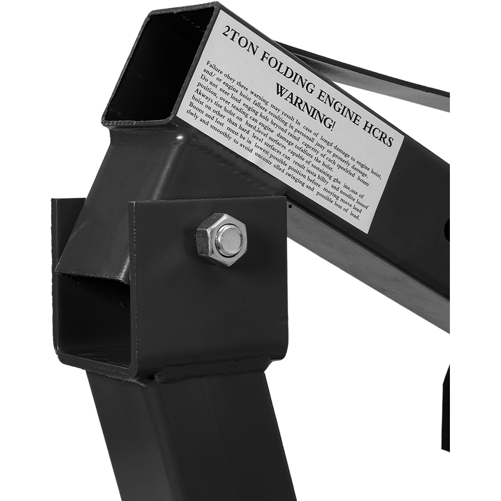 Living and Home Black Adjustable Boom and Wheels Hydraulic and Pneumatic Engine Crane Image 7