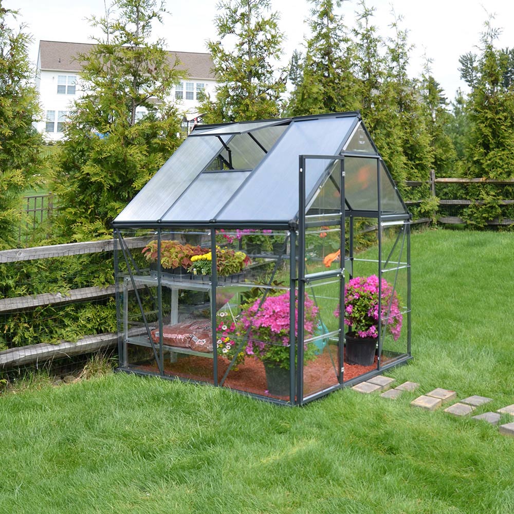 Palram Canopia Hybrid Grey Polycarbonate 6 x 6ft Greenhouse Image 2