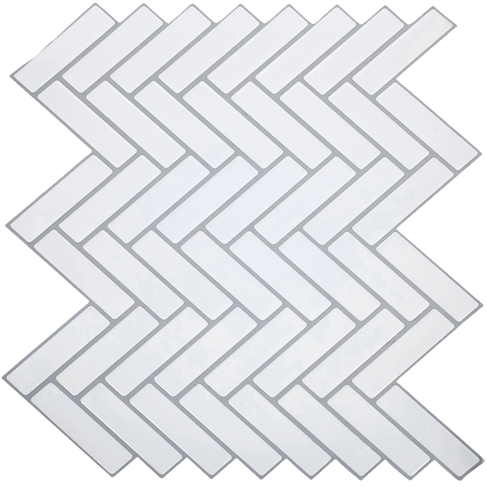 Living and Home White Self Adhesive Wall Sticker 10 Pack Image 2