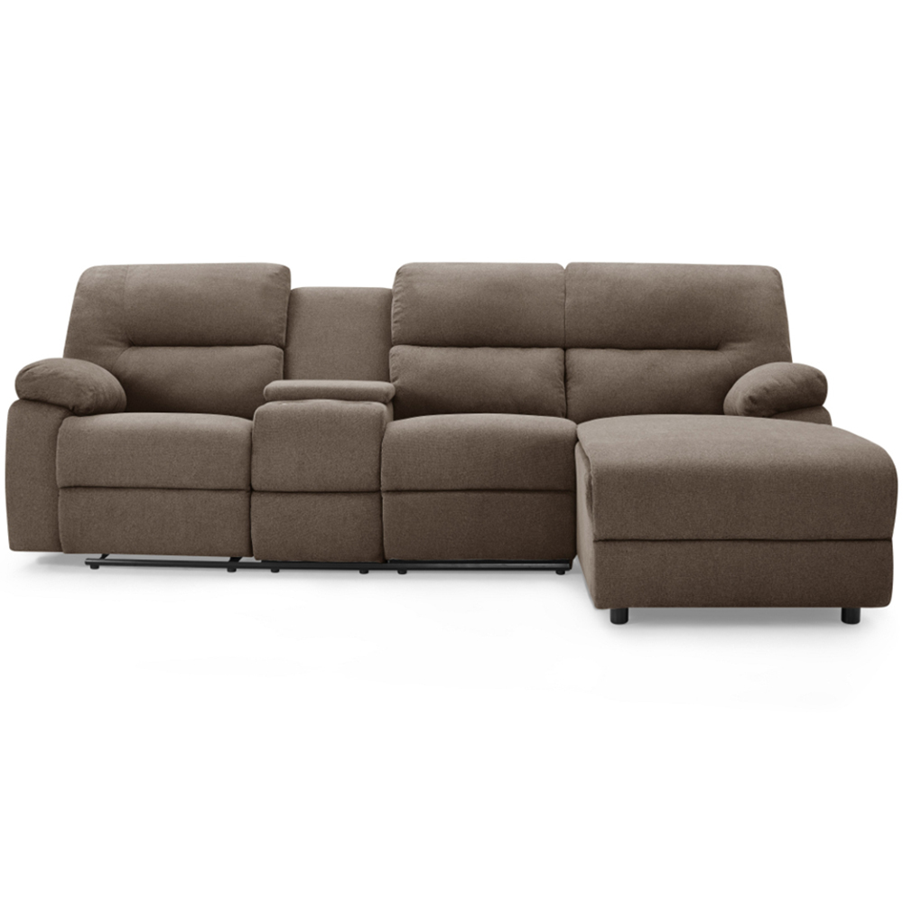 Home Detail Jacob 3 Seater Brown Left Hand Chaise Manual Recliner Sofa Image 3