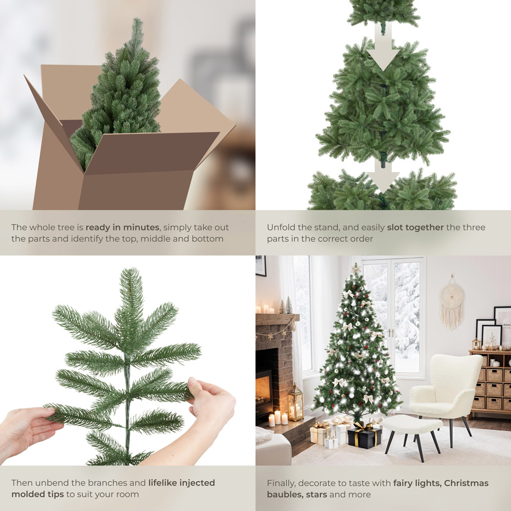 tectake Prancer Green Artificial Christmas Tree 6.8ft Image 4