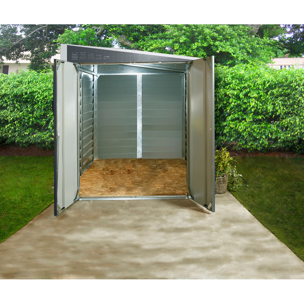 Trimetals ProtectaBike 950 9 x 5ft Anthracite Metal Pent Motorcycle Garage with Flooring Image 3