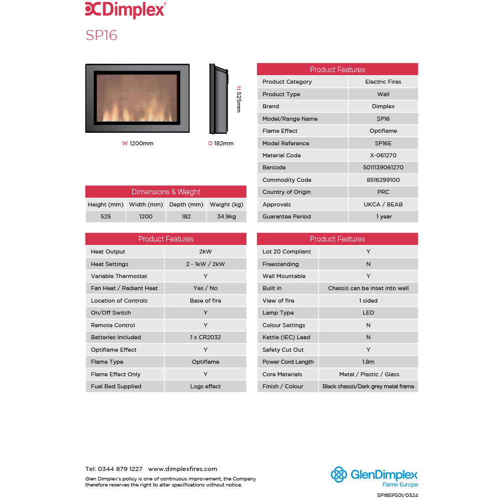 Dimplex SP16E LED Electric Fire Image 4