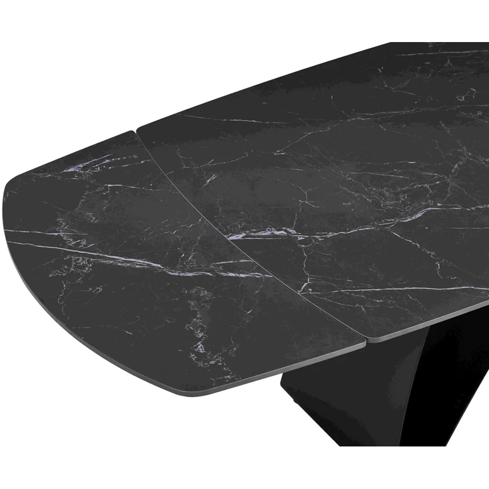 DS Living Maelis 6 Seater Dining Table Black and Grey Intertwined Stone Image 4