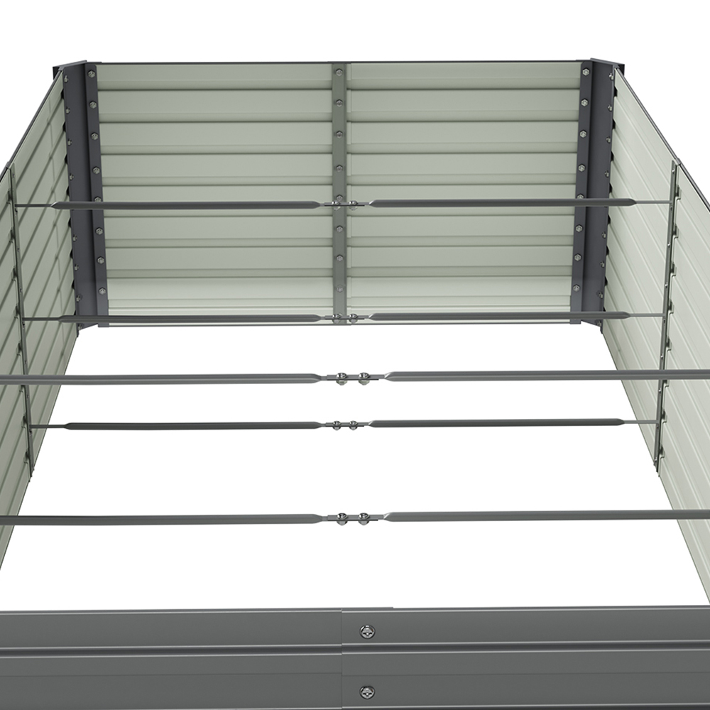 Living and Home Grey Large Rectangular Galvanised Steel Raised Garden Bed 240 x 120cm Image 4