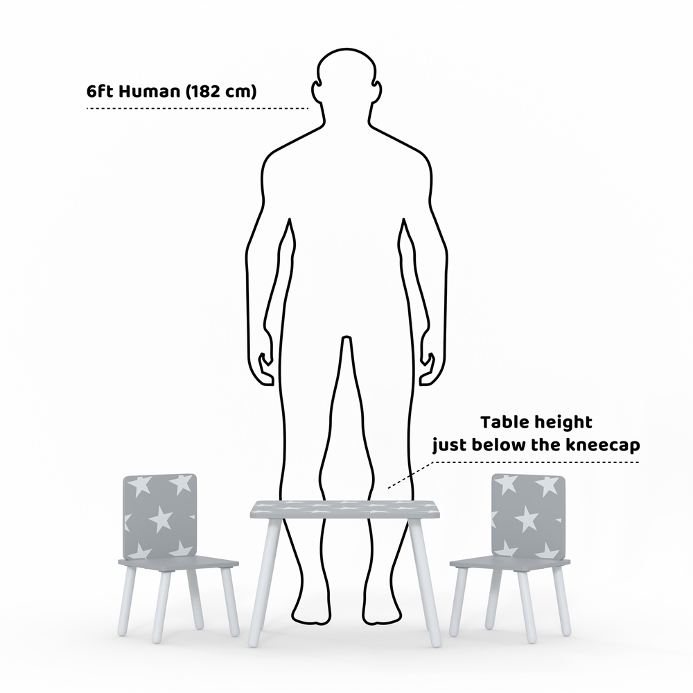 Kidsaw Star 2 Seater Grey Table and Chairs Image 5