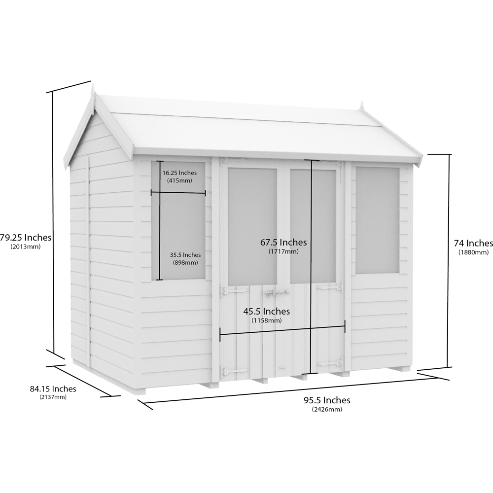 DIY Sheds 8 x 7ft Tongue and Groove Timber Apex Summer Garden Shed Image 9