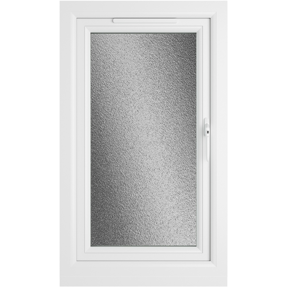 Crystal uPVC Double Glazed Window Right Hand Side Hung Grey White Obscure Glass 610x1190mm Image 2