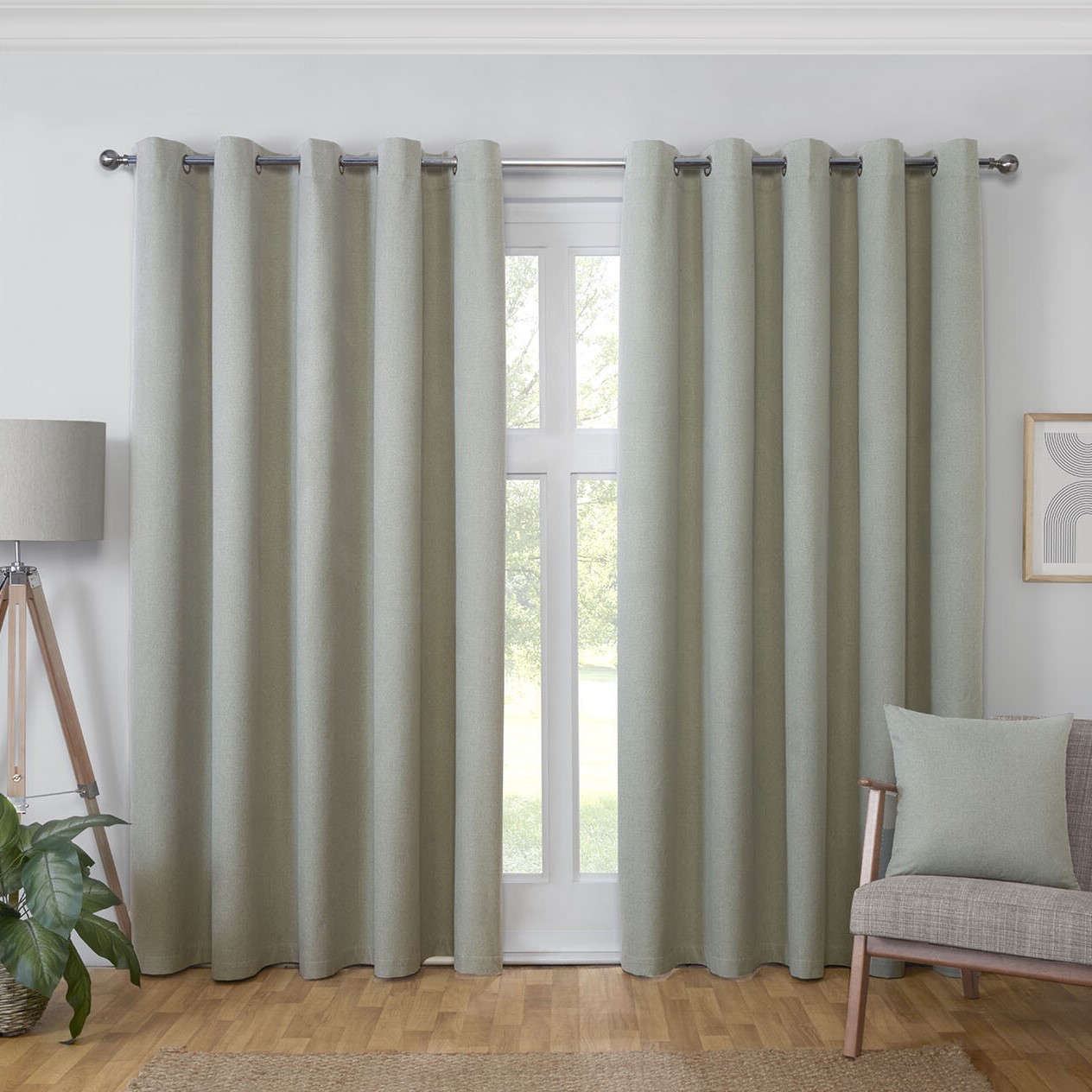 Linden Blackout Curtain - Green / 168cm / 183cm Image 1