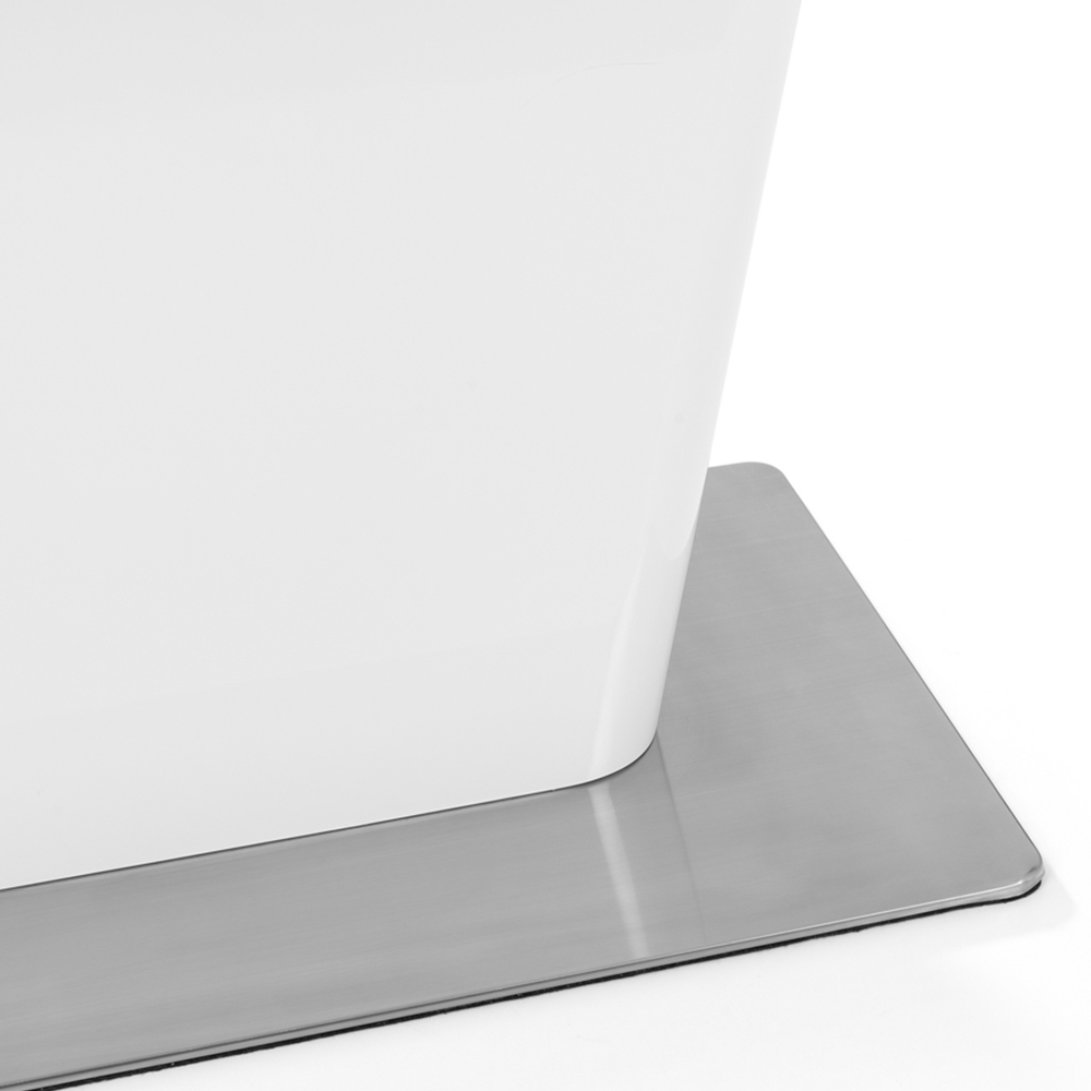 Julian Bowen Como 4 Seater High Gloss Table Set White and Grey Image 6