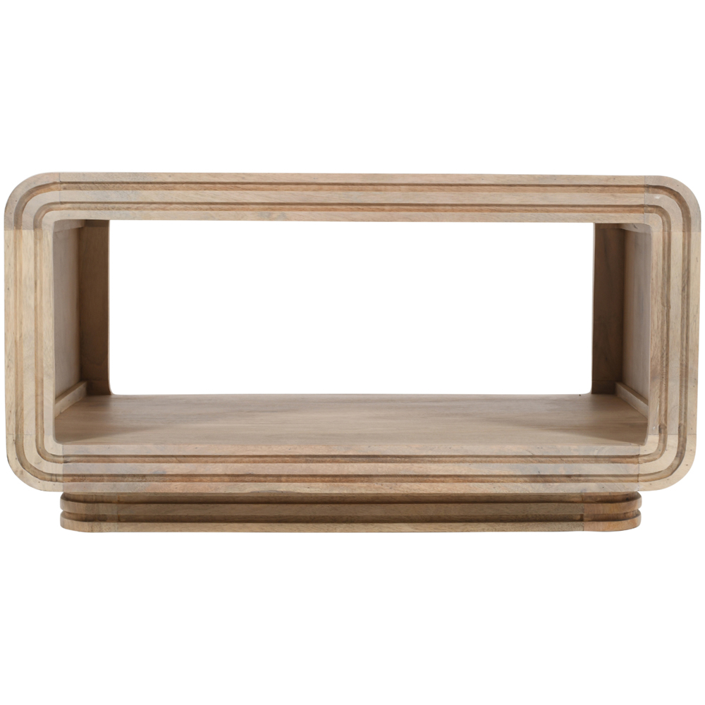 Brooklyn Hudson Single Shelf Carved Mango Wood Coffee Table Image 3