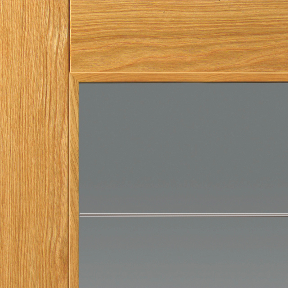 JB Kind Medina Contemporary Oak Glazed Veneered Internal Door 1981 x 686mm Image 3