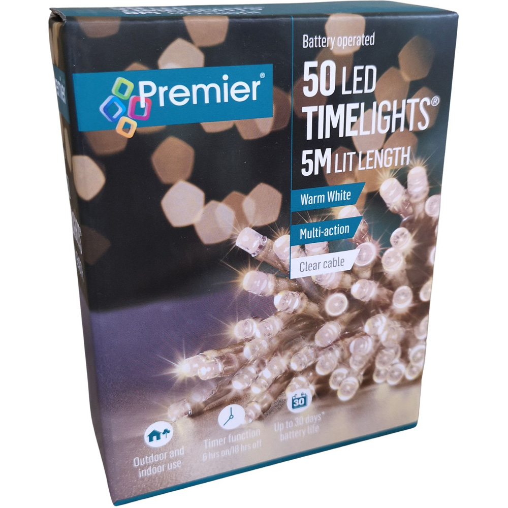 Premier TimeLights 50 Warm White LED Multi-Function Christmas String Light 5m Image 6