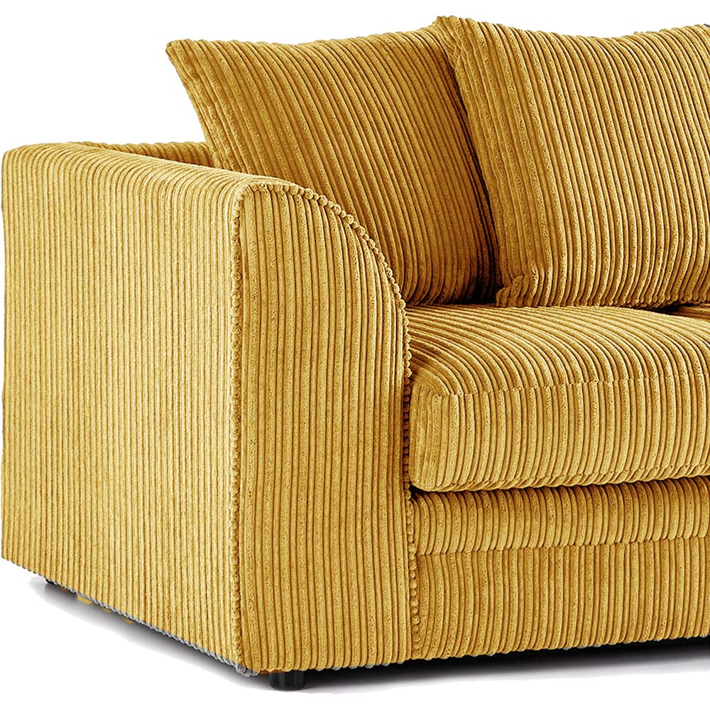 Luxor 5 Seater Mustard Jumbo Cord Scatter Back Sofa Set Image 5
