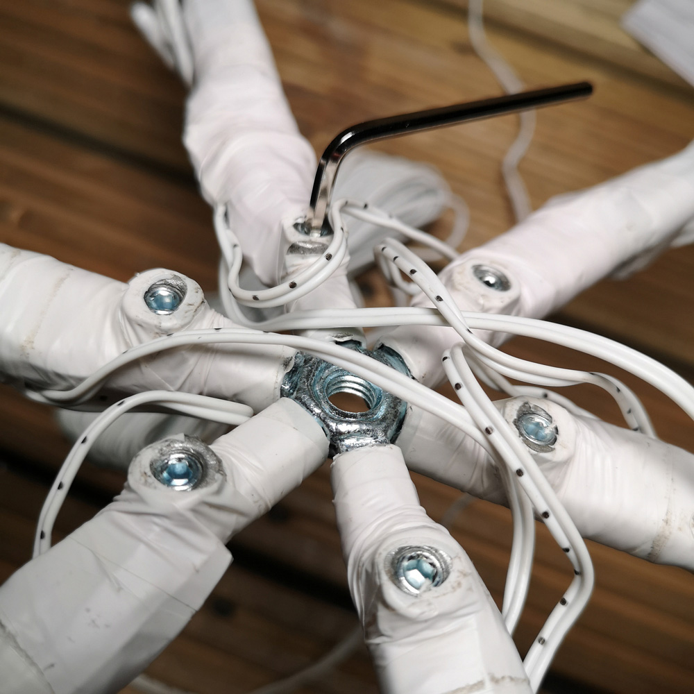 Premier Multicolour White Twinkling Light Starburst Snowflake Christmas Decoration 90cm Image 6