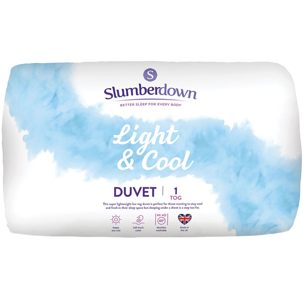 Slumberdown King Size White Light and Cool Duvet 1 Tog Image 1