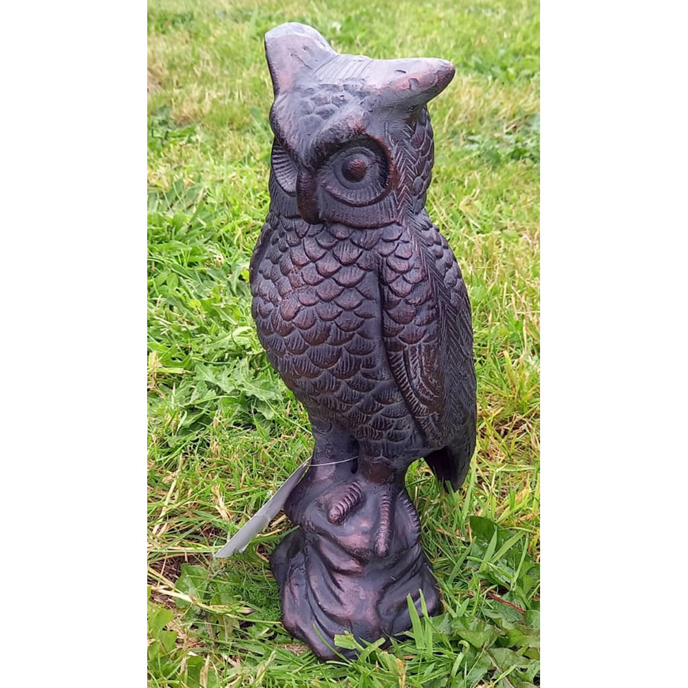 Inspirational Gifting Long Eared Owl Cast Aluminium Garden Ornament Large Image 2