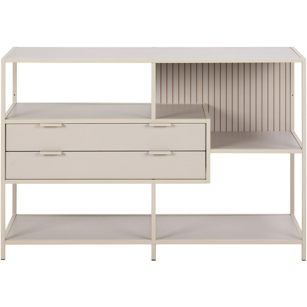 Florence Seaford 2 Drawer 3 Shelf Grey Display Unit Image 2
