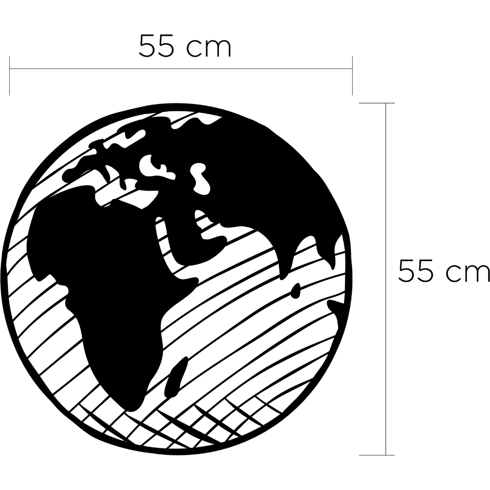 Decortie Our Planet Black Metal Wall Sculpture Art 55 x 55cm Image 5