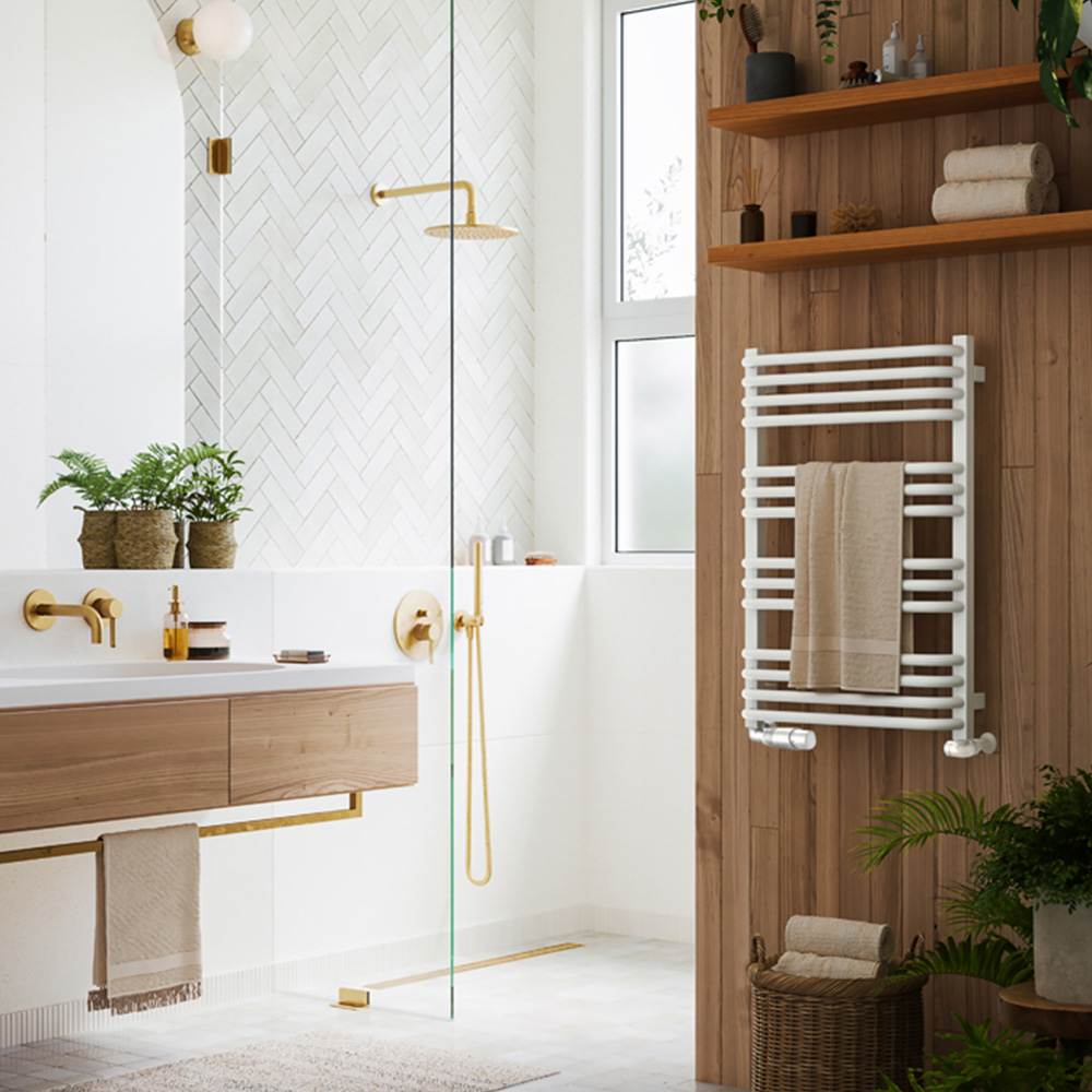 Terma Alex White Heated Towel Rail 760 x 500mm Image 6