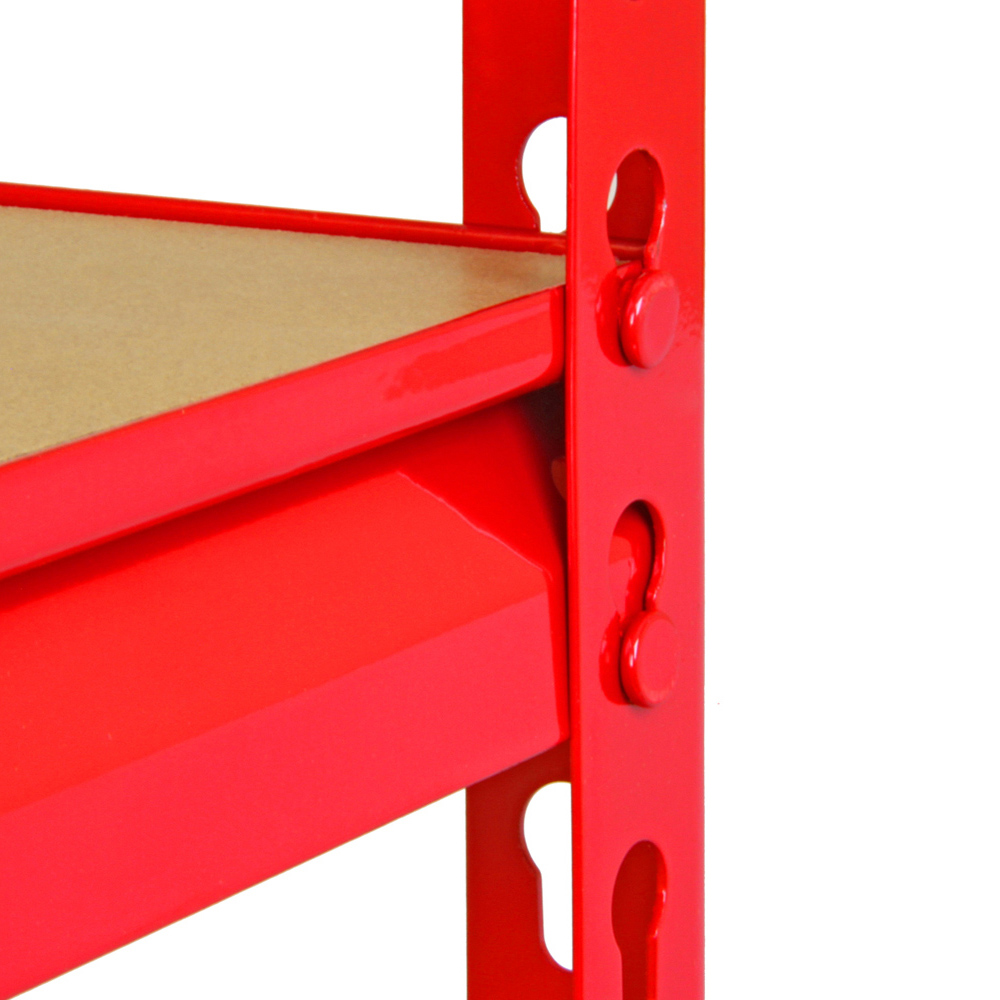 MonsterShop Z-Rax 5 Shelf Red Corner Shelving Rack 90cm Set of 3 Image 5