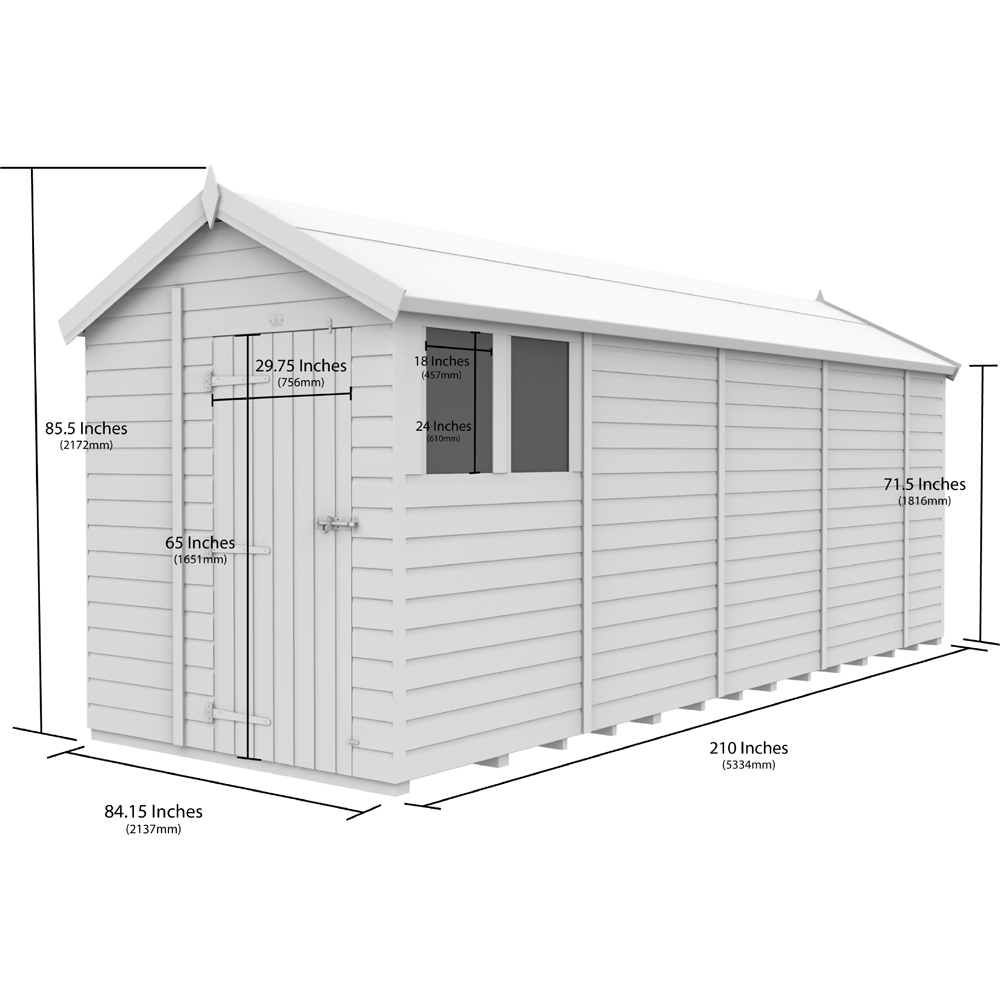 DIY Sheds 7 x 18ft Tongue and Groove Timber Apex Security Garden Shed Image 9