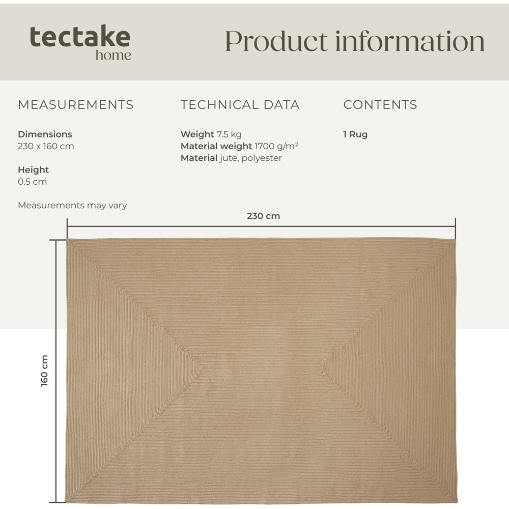 tectake Easy Care Woven Rug 230 x 160 x 0.5cm Image 8