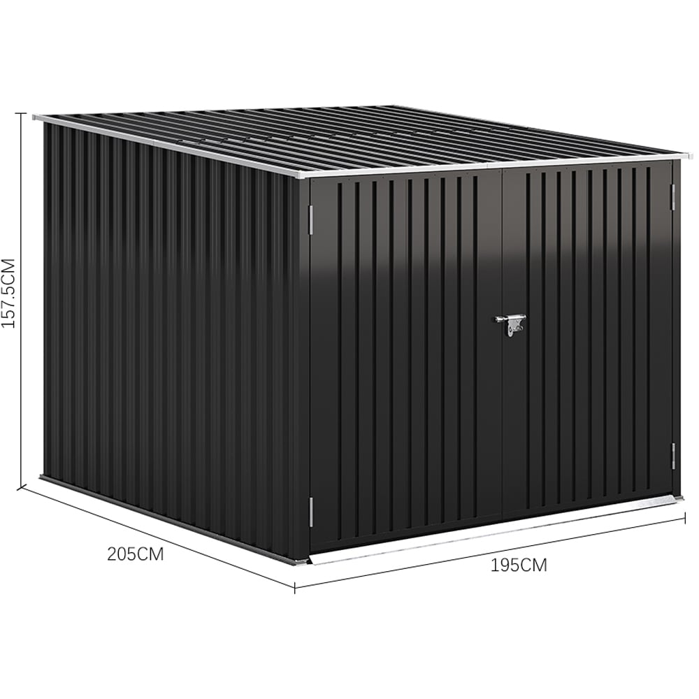 Living and Home 6.4 x 6.7ft Galvanised Steel Bicycle Storage Shed Image 9