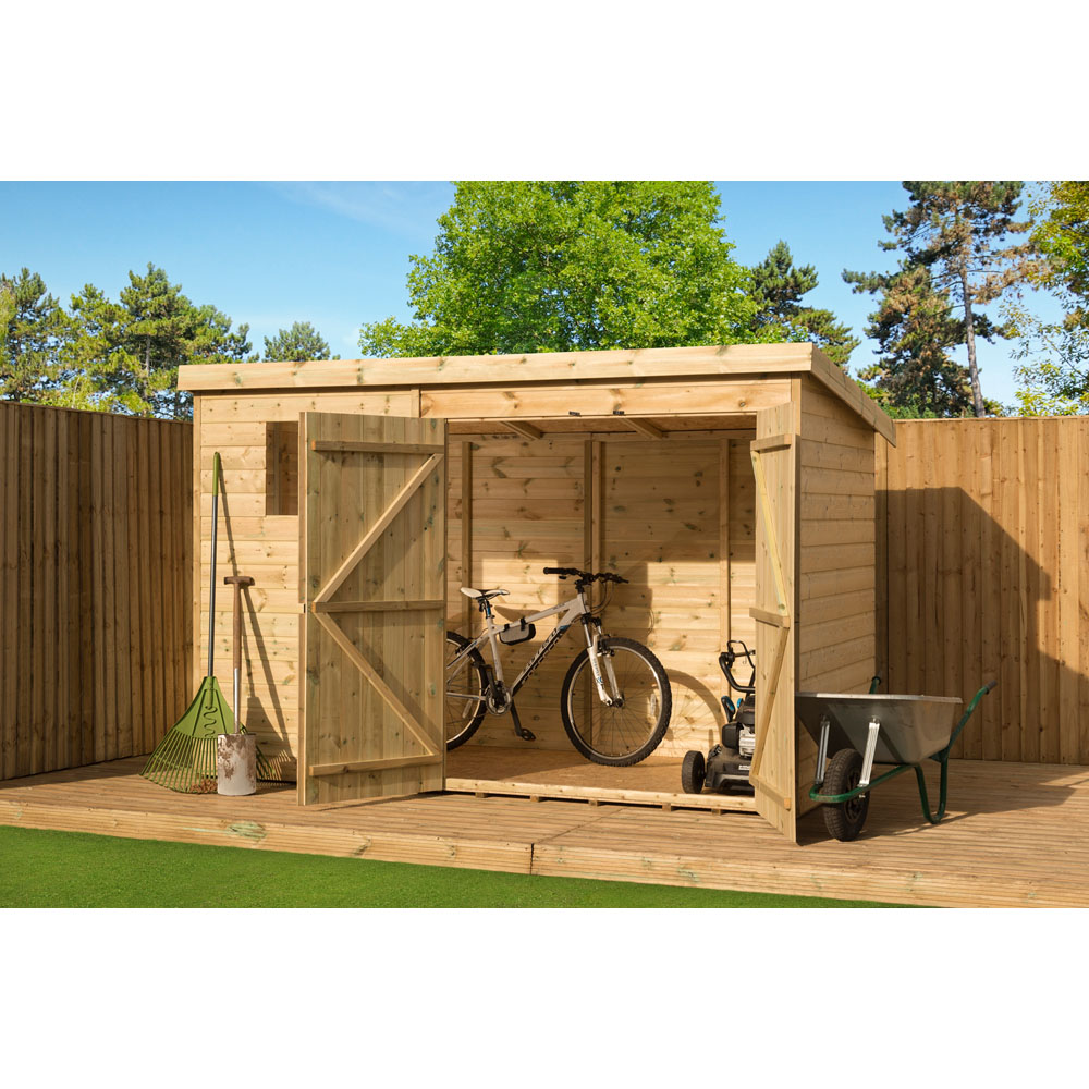 Empire Sheds 4500 10 x 3ft Double Door Tongue and Groove Pent Garden Shed Image 3