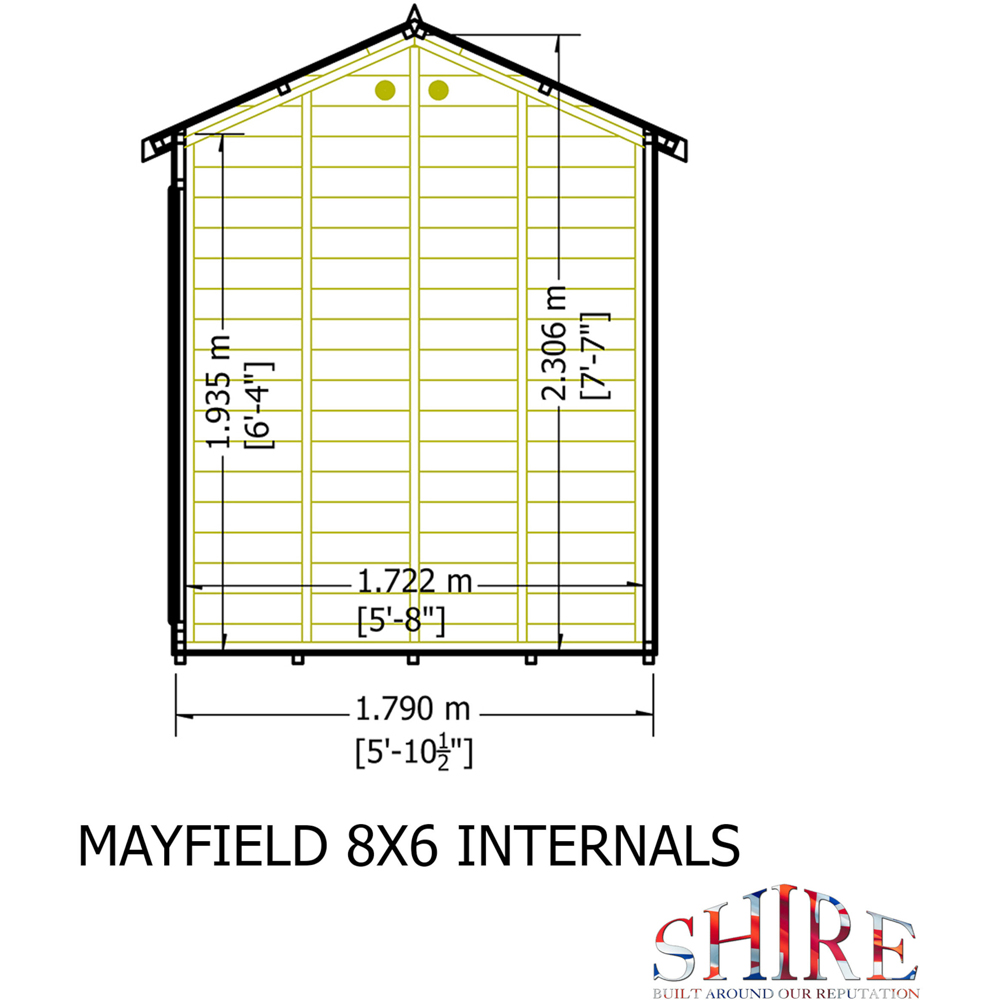 Shire Mayfield 8 x 6ft Double Door Traditional Summerhouse Image 8