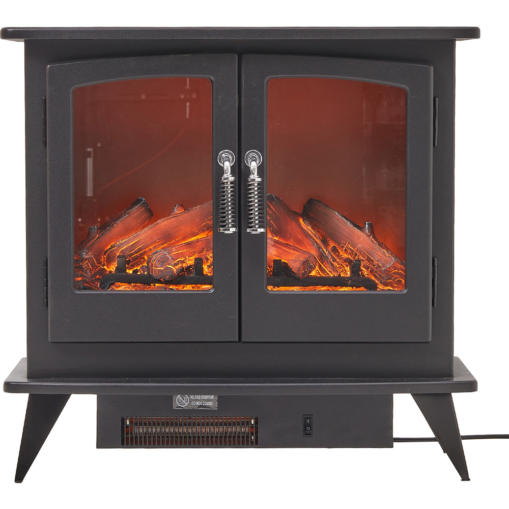 Living and Home Black Freestanding Electric Fireplace Heater Image 2