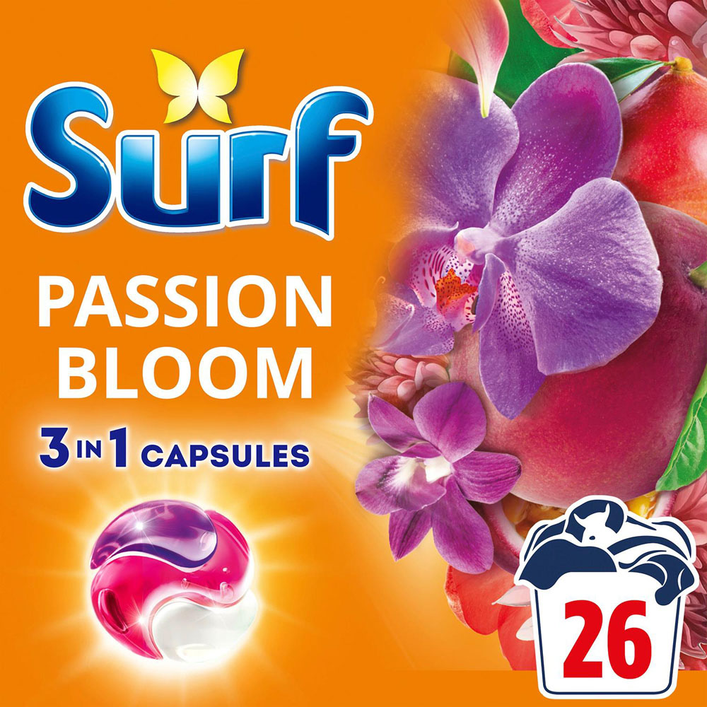 Surf 3 in 1 Passion Bloom Washing Capsules 26 Washes 2 Pack Image 4