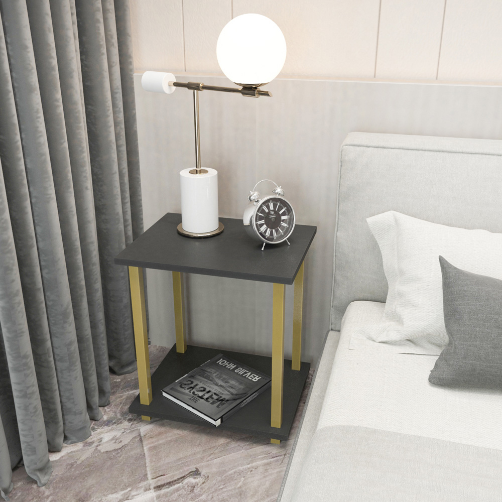 Decorotika Gurnee Gold and Anthracite Side Table Image 7