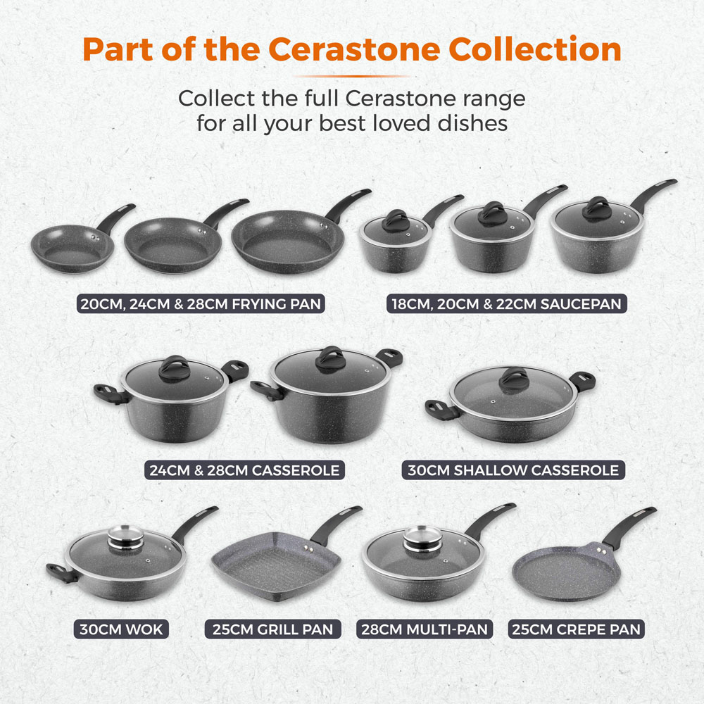 Tower Cerastone Grey 28cm Casserole Image 8