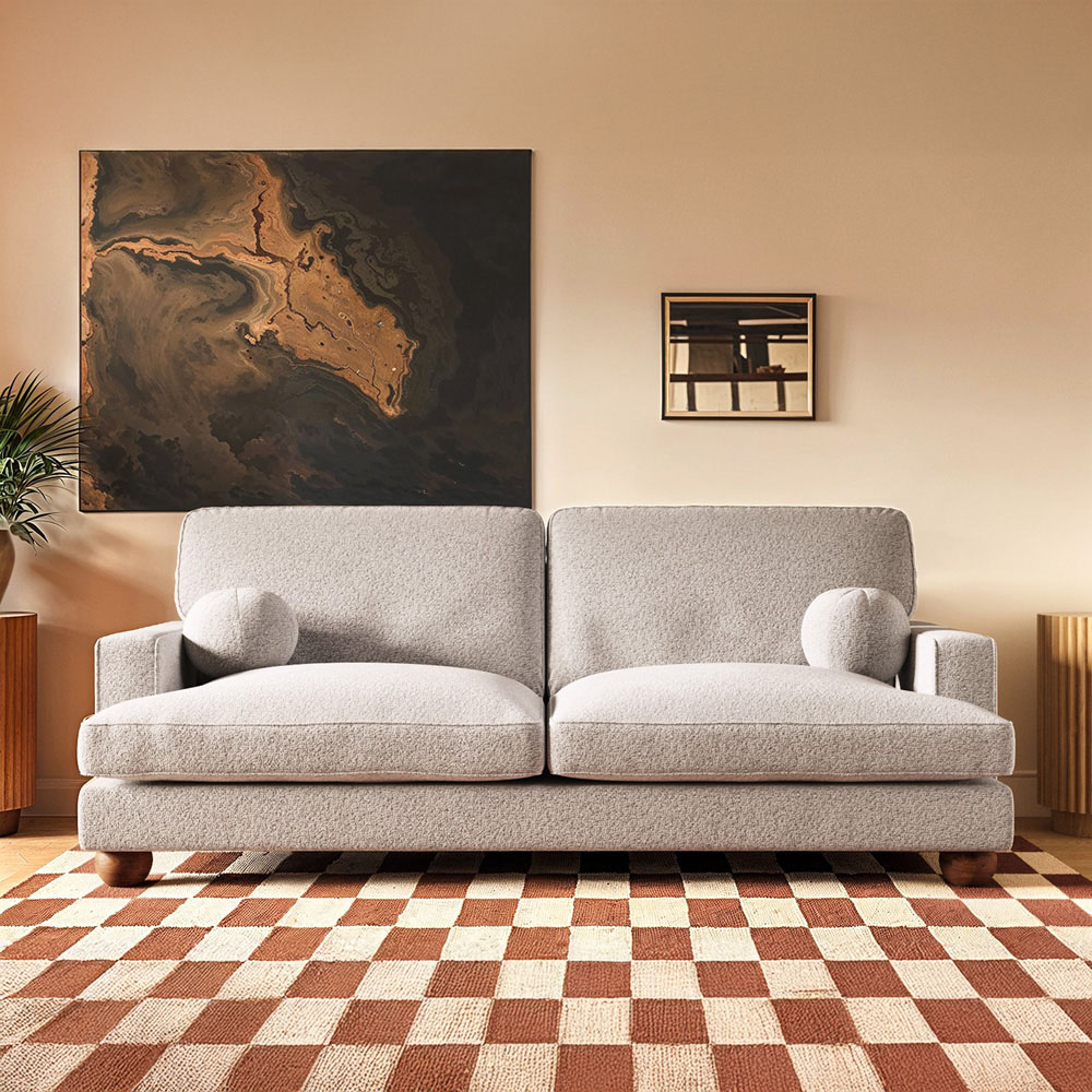 Solace+Co Addison 3 Seater Beige Boucle Sofa Image 5