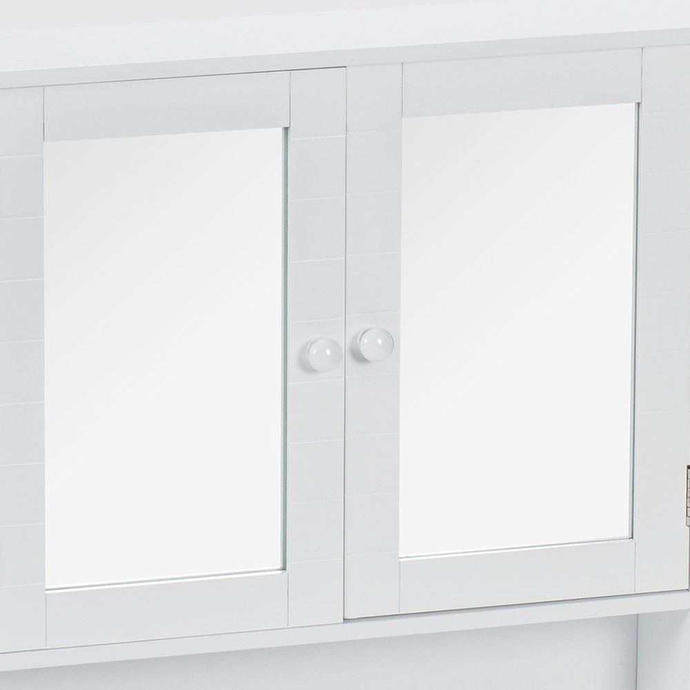 Kingston White 2 Door Mirror Bathroom Cabinet Image 4