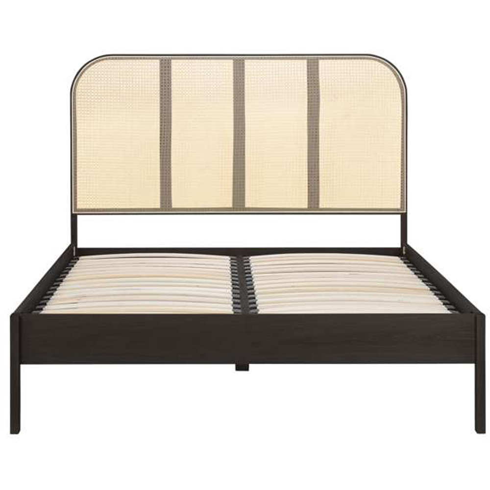 Birlea Margot Super King Size Black Bed with Rattan Headboard Image 4