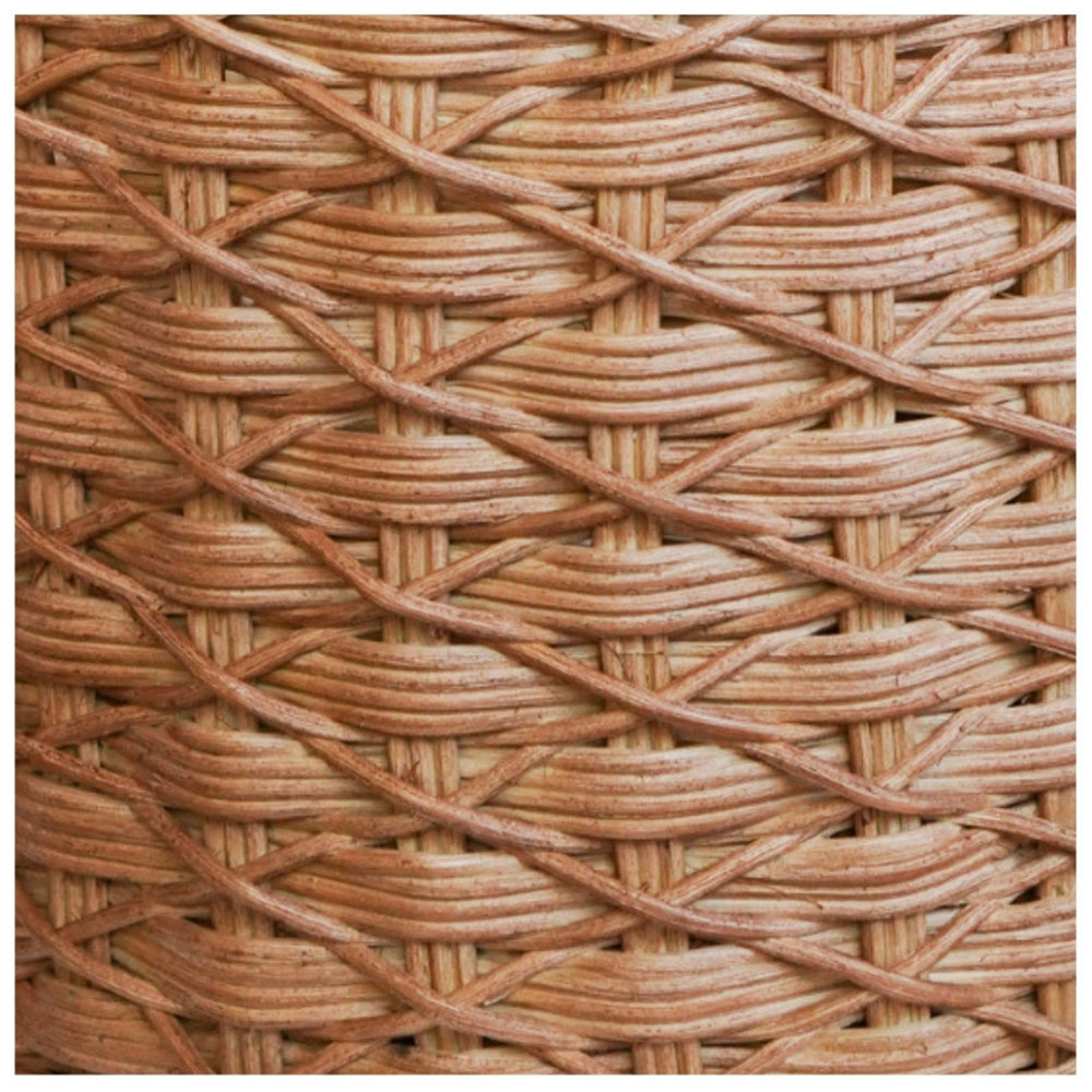 Ivyline Natural Woven Rattan Round Log Basket with Handles Set of 2 Image 3