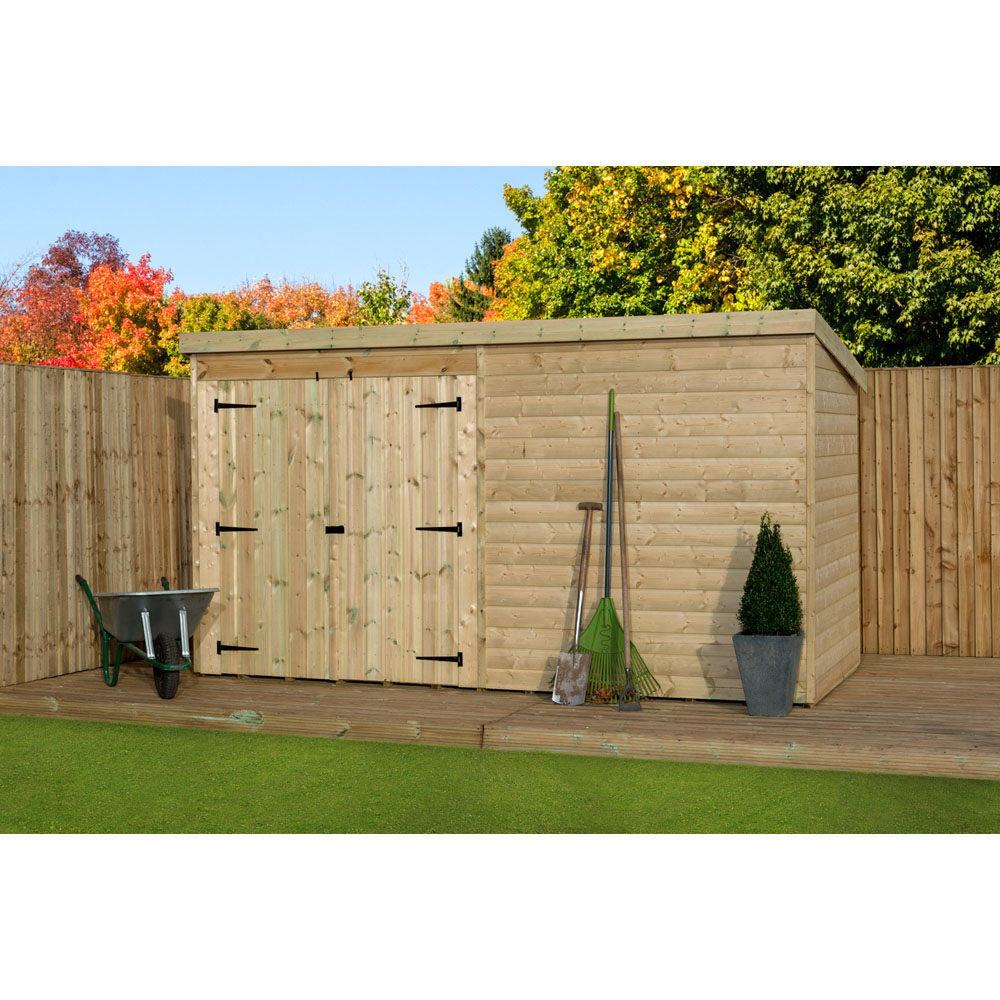 Empire Sheds 4000 10 x 5ft Double Door Tongue and Groove Wooden Pent Garden Shed Image 2
