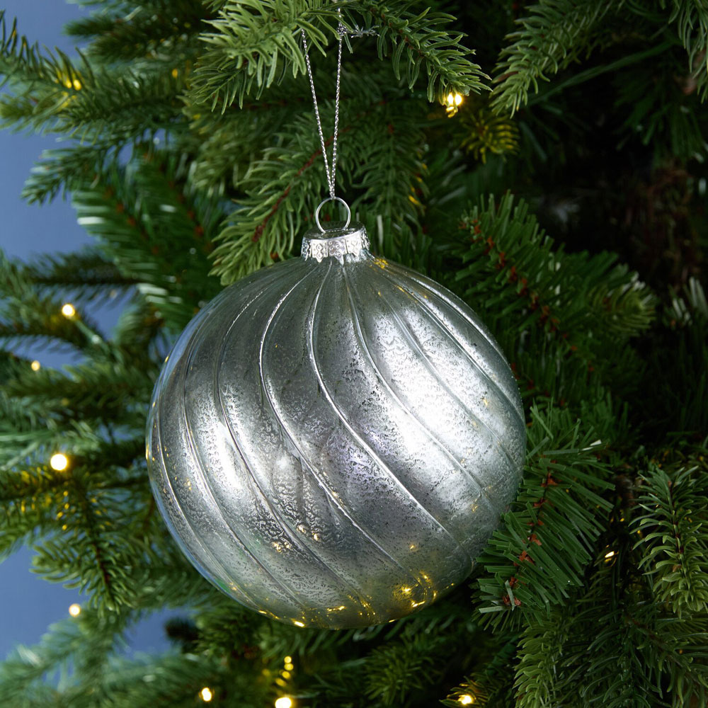 Large Twisted Bauble Silver Image 2