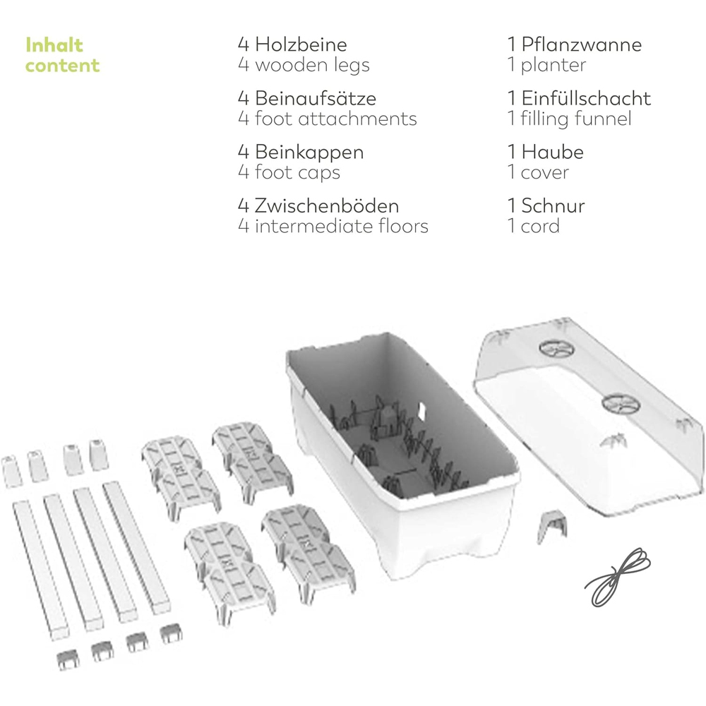 Gusta Garden Sammy Salad Light Grey Raised Bed with Water Tank and Cover Image 6