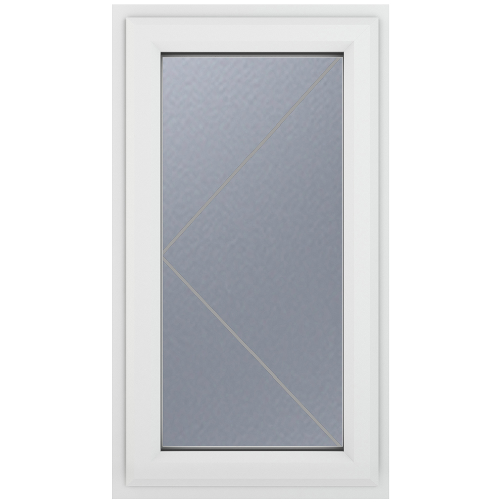 Crystal uPVC Triple Glazed Window Left Hand Side Hung White Obscure Glass 610x965mm Image 2