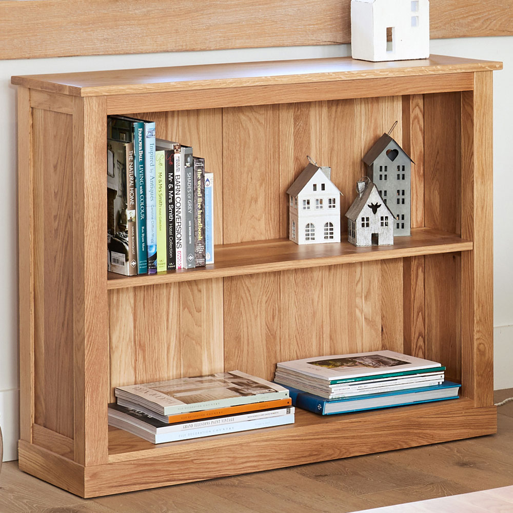 Baumhaus Mobel 2 Shelf Oak Low Bookcase Image 1