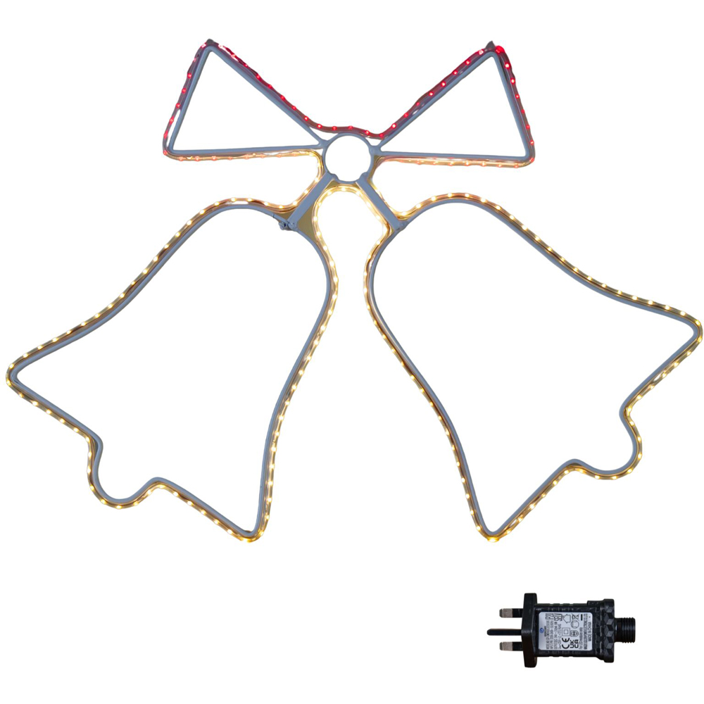 Samuel Alexander 196 LED Hanging Double Bell Silhouette Christmas Decoration 43 x 32cm Image 5