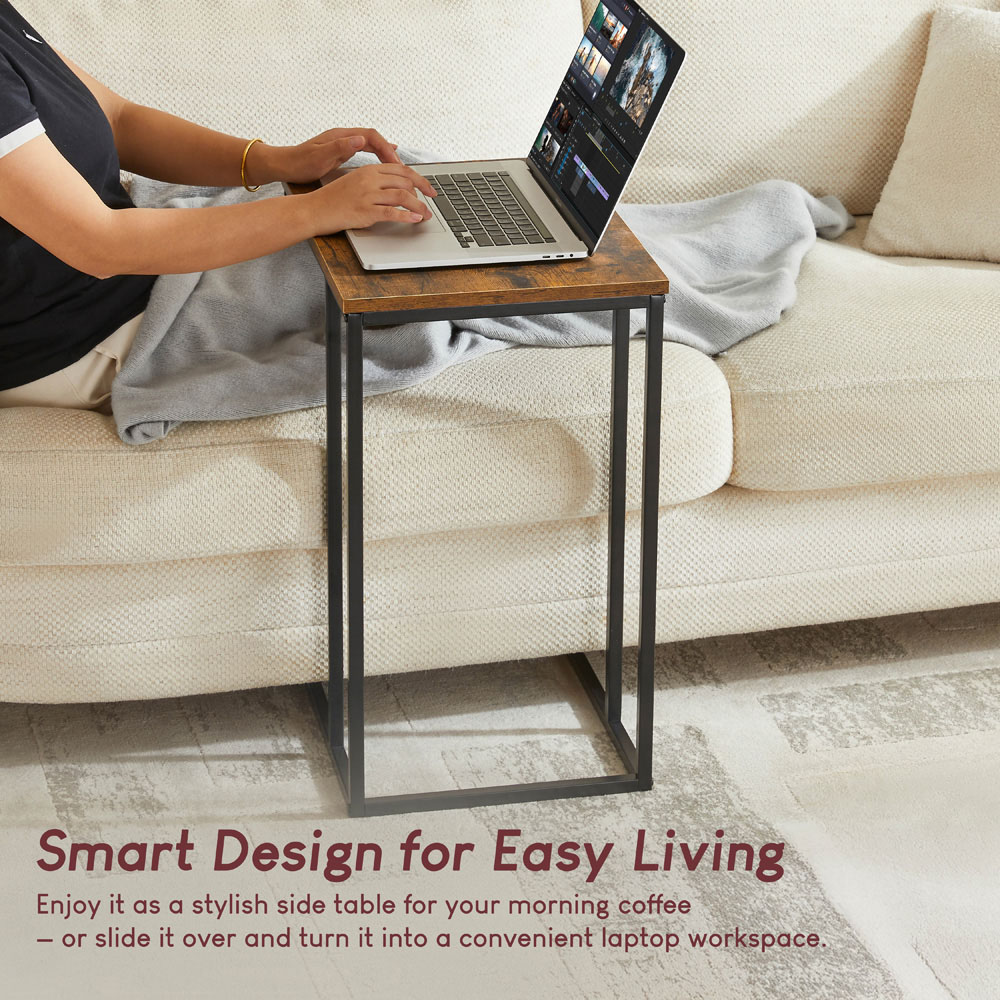 VIDA DESIGNS Brooklyn Dark Wood Side Table Image 6