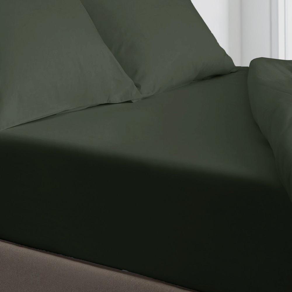 Velosso Microfibre Super King Size Olive Fitted Sheet Image 2